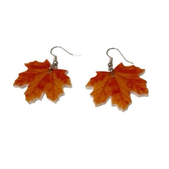 Autumn Maple Leaf Earrings - Picture 5 of 5